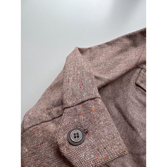 Vintage DON PARKER Taupe Brown Wool Blend Slubbed Tweed Jacket, Size L - Picture 7 of 11